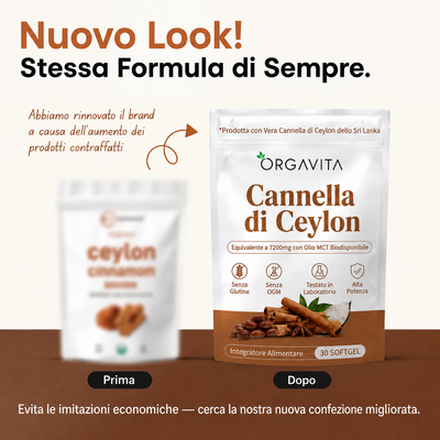 Cannella di Ceylon equivalente a 7200mg con Olio MCT