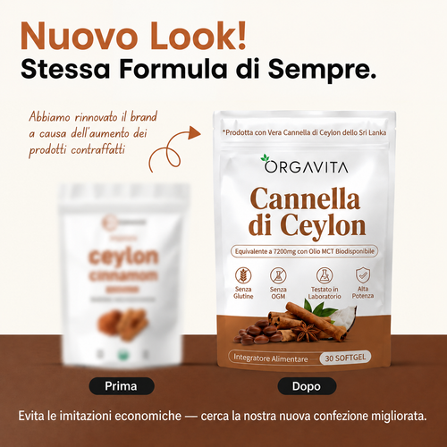 Cannella di Ceylon equivalente a 7200mg con Olio MCT