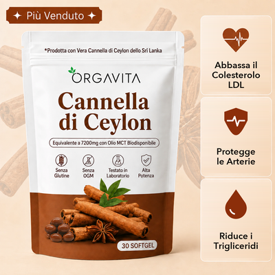 Cannella di Ceylon equivalente a 7200mg con Olio MCT