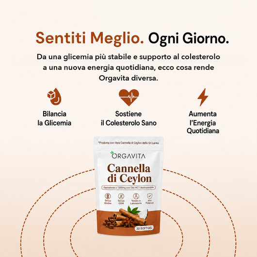 Cannella di Ceylon equivalente a 7200mg con Olio MCT